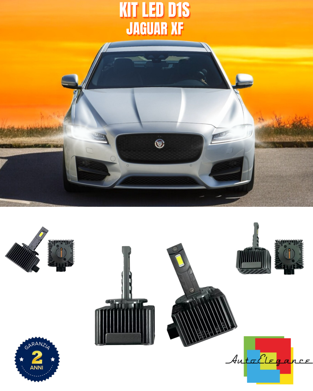 ⭐LAMPADE ANABBAGLIANTI D1S KIT LED 6000K ADATTO PER JAGUAR XF ⭐