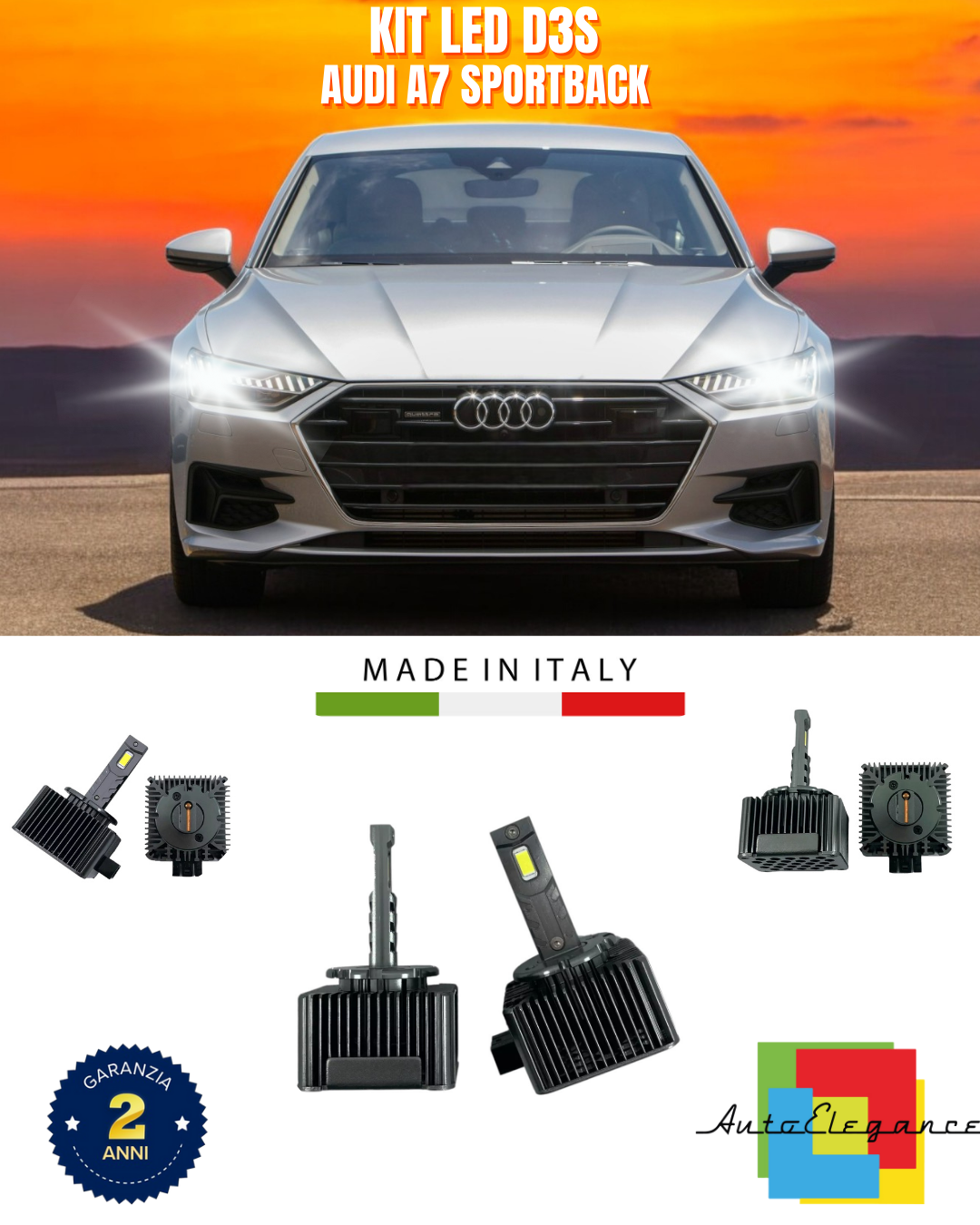 ⭐LAMPADE ANABBAGLIANTI D3S KIT LED 6000K ADATTO PER AUDI A7 SPORTBACK⭐