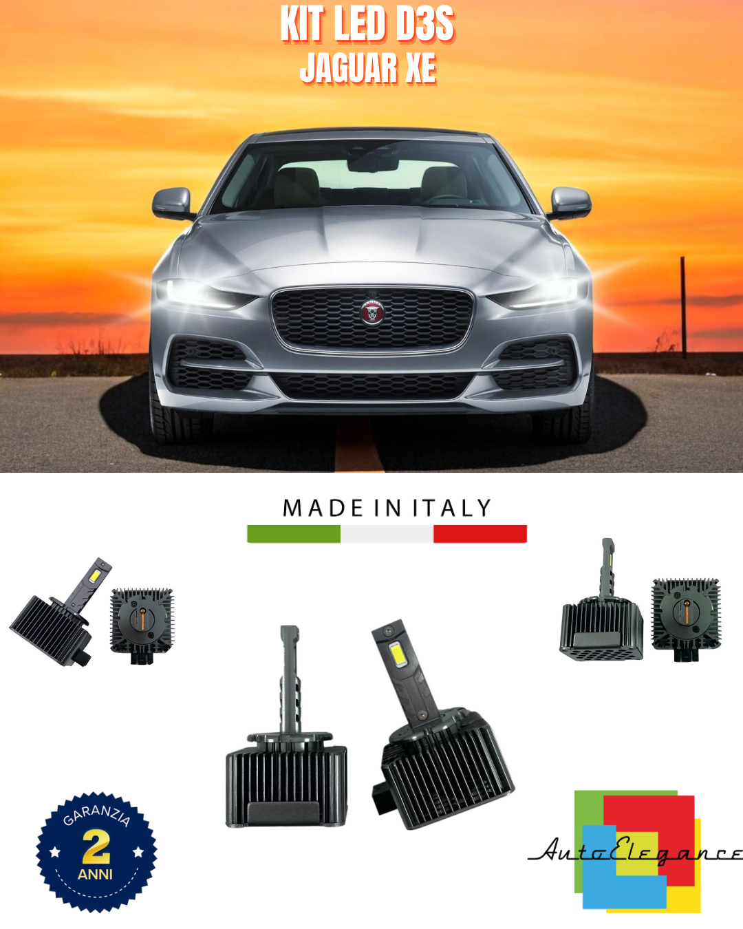 ⭐LAMPADE ANABBAGLIANTI D3S KIT LED 6000K ADATTO PER JAGUAR XE⭐