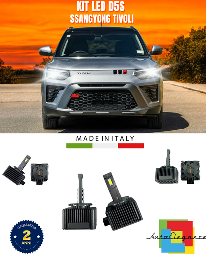 ⭐LAMPADE ANABBAGLIANTI D5S KIT LED 6000K ADATTO PER SSANGYONG TIVOLI⭐