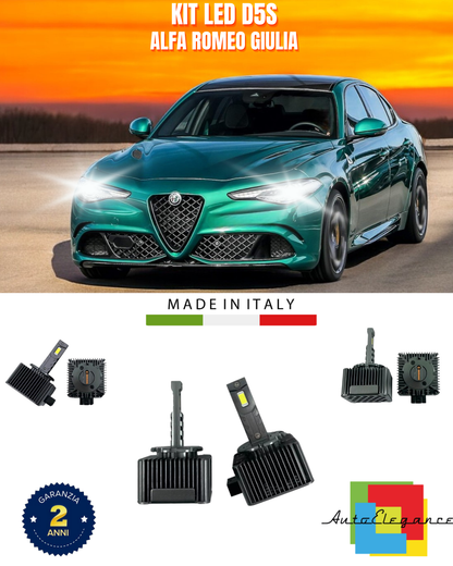 ⭐LAMPADE ANABBAGLIANTI D5S KIT LED 6000K ADATTO PER ALFA ROMEO GIULIA⭐
