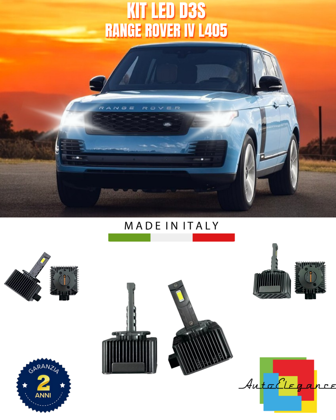 ⭐LAMPADE ANABBAGLIANTI D3S KIT LED 6000K ADATTO PER RANGE ROVER IV L405⭐