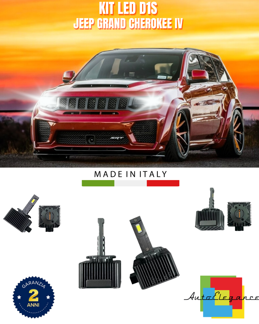 ⭐LAMPADE ANABBAGLIANTI D1S KIT LED 6000K ADATTO PER JEEP GRAND CHEROKEE IV⭐