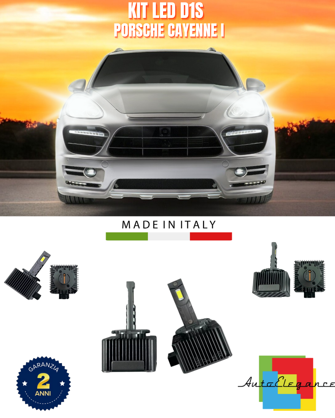 ⭐LAMPADE ANABBAGLIANTI D1S KIT LED 6000K ADATTO PER PORSCHE CAYENNE I⭐