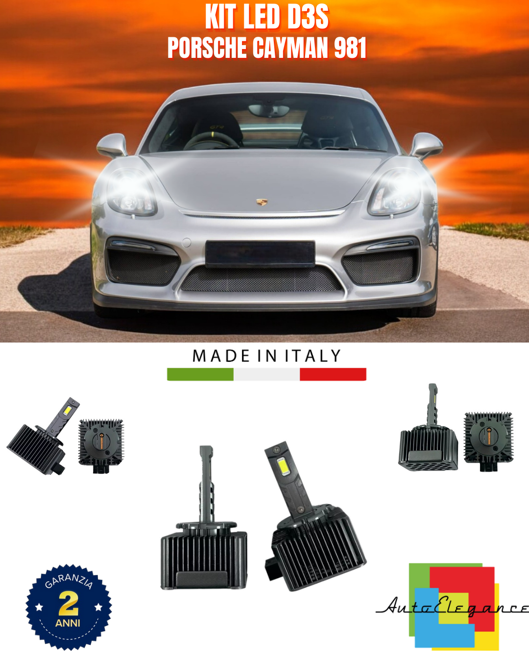 ⭐LAMPADE ANABBAGLIANTI D3S KIT LED 6000K ADATTO PER PORSCHE CAYMAN 981⭐