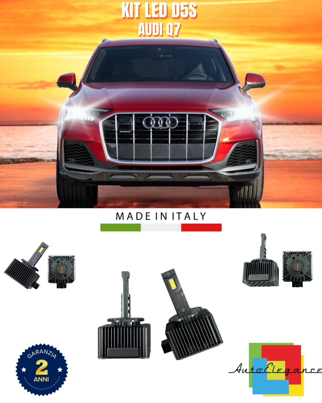 ⭐LAMPADE ANABBAGLIANTI D5S KIT LED 6000K ADATTO PER AUDI Q7⭐