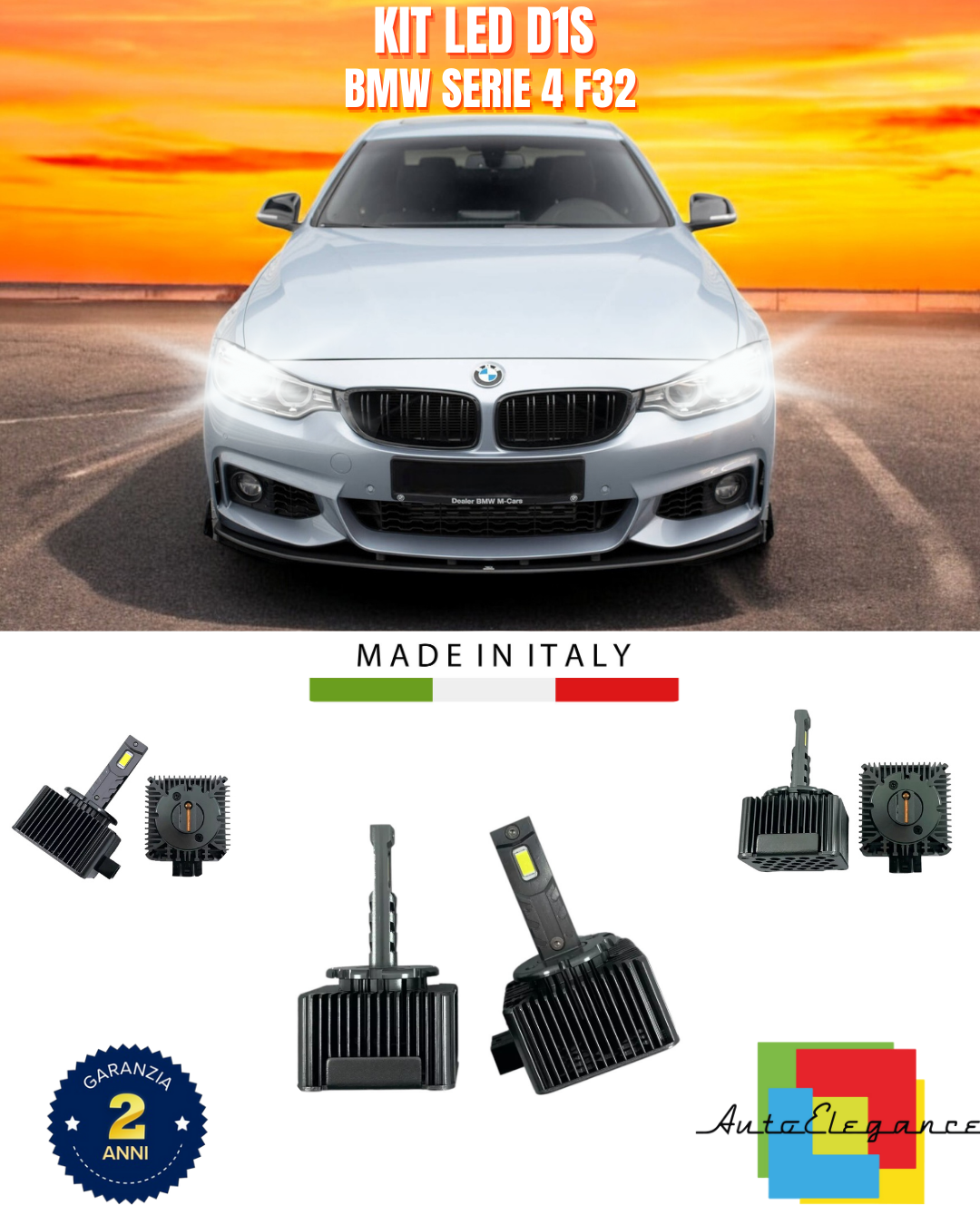 ⭐LAMPADE ANABBAGLIANTI D1S KIT LED 6000K ADATTO PER BMW SERIE 4 F32⭐