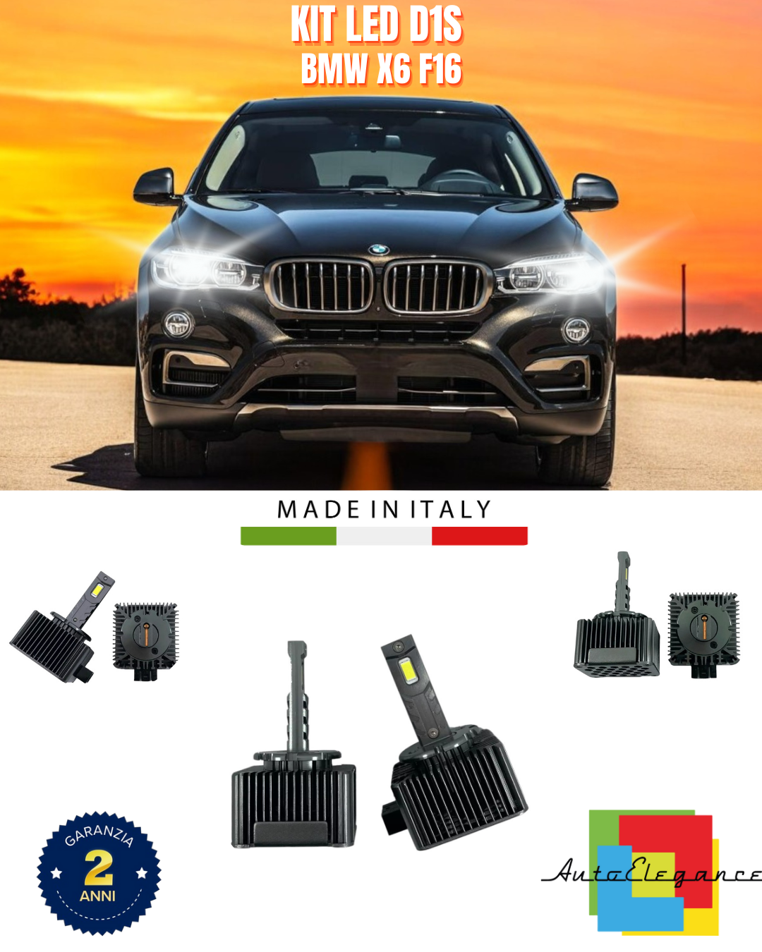 ⭐LAMPADE ANABBAGLIANTI D1S KIT LED 6000K ADATTO PER BMW X6 F16⭐
