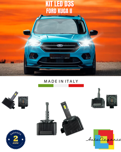 ⭐LAMPADE ANABBAGLIANTI D3S KIT LED 6000K ADATTO PER FORD KUGA II ⭐