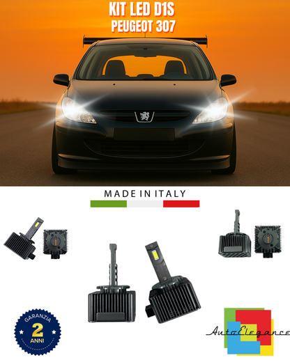 ⭐LAMPADE ANABBAGLIANTI D1S KIT LED 6000K ADATTO PER PEUGEOT 307⭐