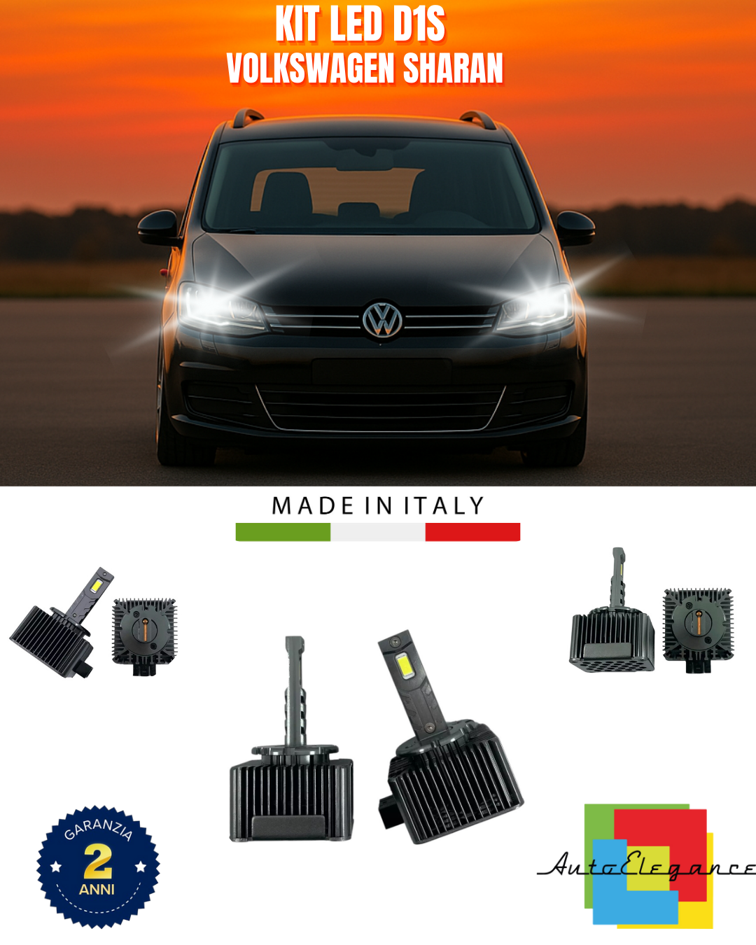 ⭐LAMPADE ANABBAGLIANTI D3S KIT LED 6000K ADATTO PER VOLKSWAGEN SHARAN⭐