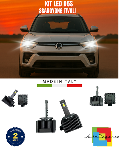 ⭐LAMPADE ANABBAGLIANTI D5S KIT LED 6000K ADATTO PER SSANGYONG TIVOLI⭐