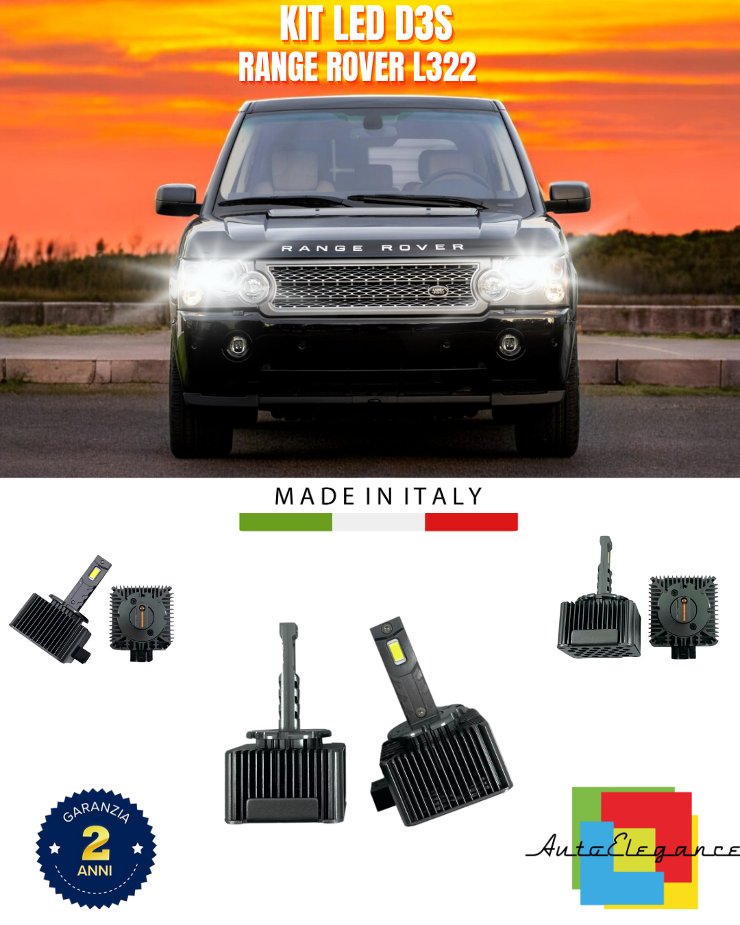 ⭐LAMPADE ANABBAGLIANTI D3S KIT LED 6000K ADATTO PER RANGE ROVER L322⭐