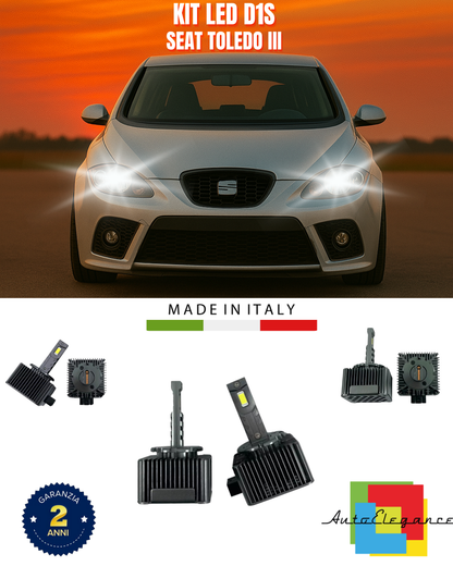 ⭐LAMPADE ANABBAGLIANTI D1S KIT LED 6000K ADATTO PER SEAT TOLEDO III⭐