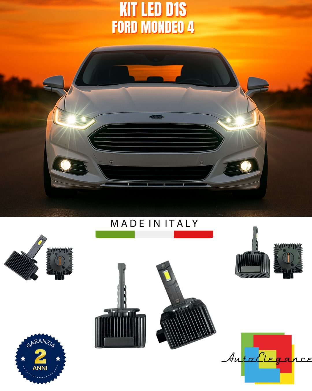 ⭐LAMPADE ANABBAGLIANTI D1S KIT LED 6000K ADATTO PER FORD MONDEO 4⭐