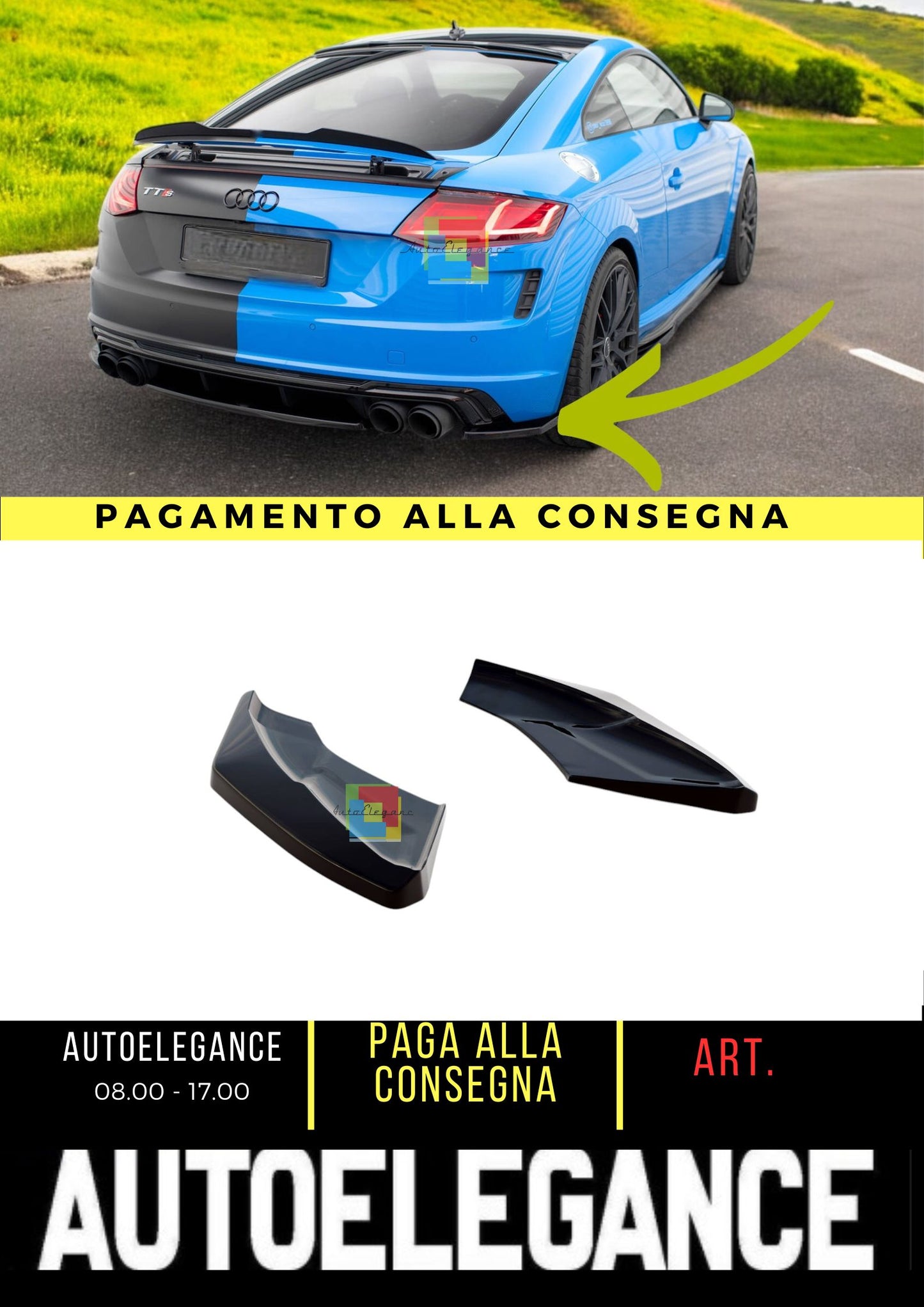 😍Splitter laterali posteriori Adatto Per Audi TT S 8S Facelift 😍