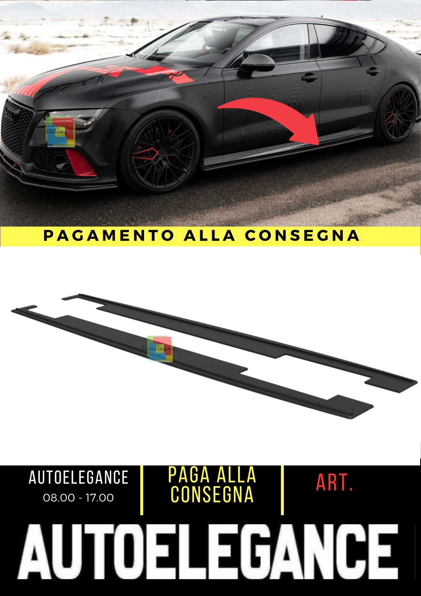 💥Minigonne laterali Street Pro Adatto Per Audi RS7 C7💥