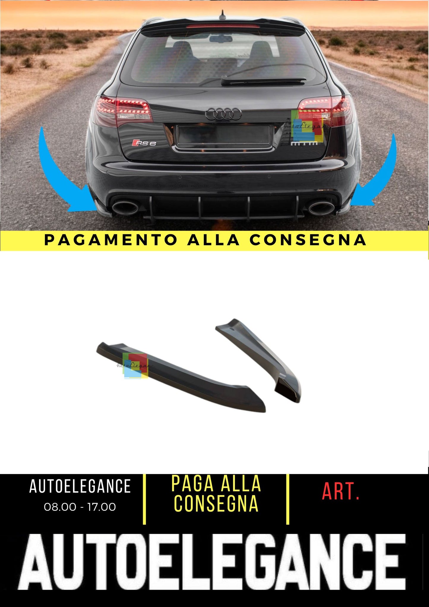 😍Rear side splitter suitable for Audi RS6 Avant C6😍