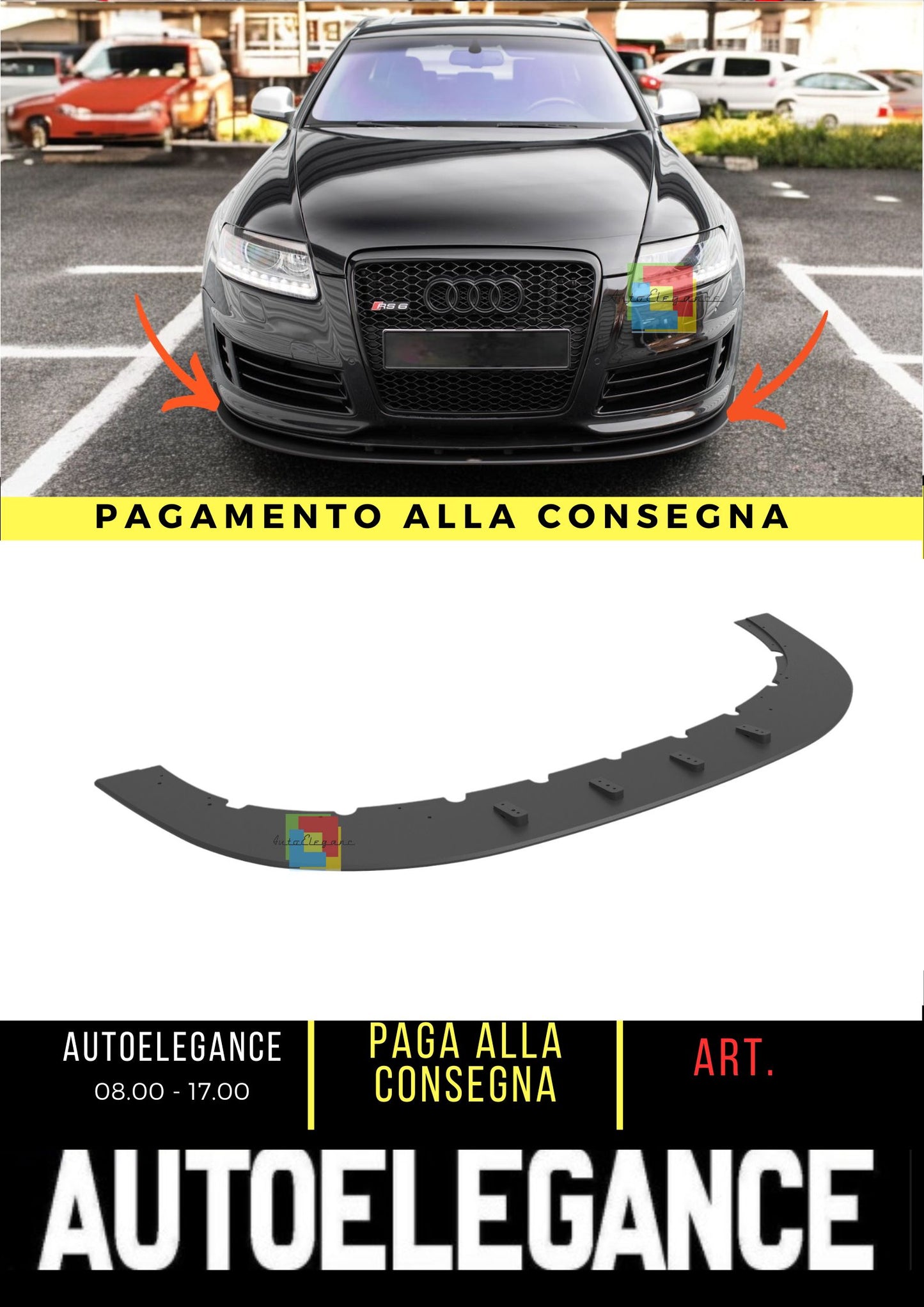 🌺Street Pro Front Splitter Suitable For Audi RS6 Avant C6🌺