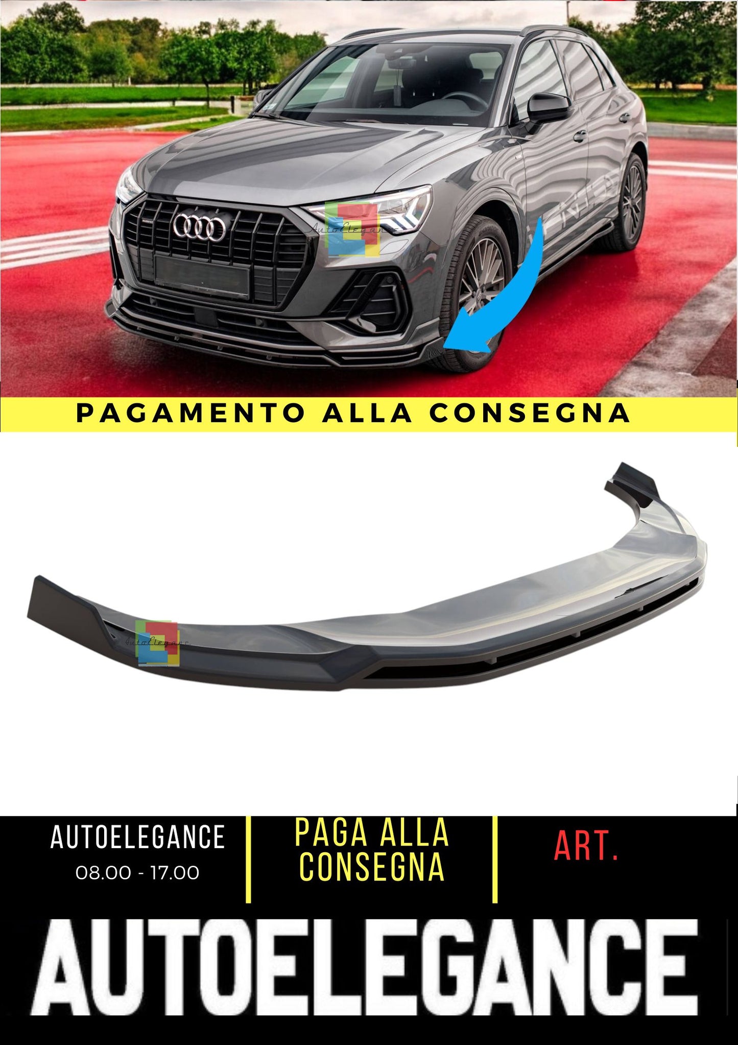 🔥Splitter Anteriore V.2 Adatto Per Audi Q3 S-Line F3🔥