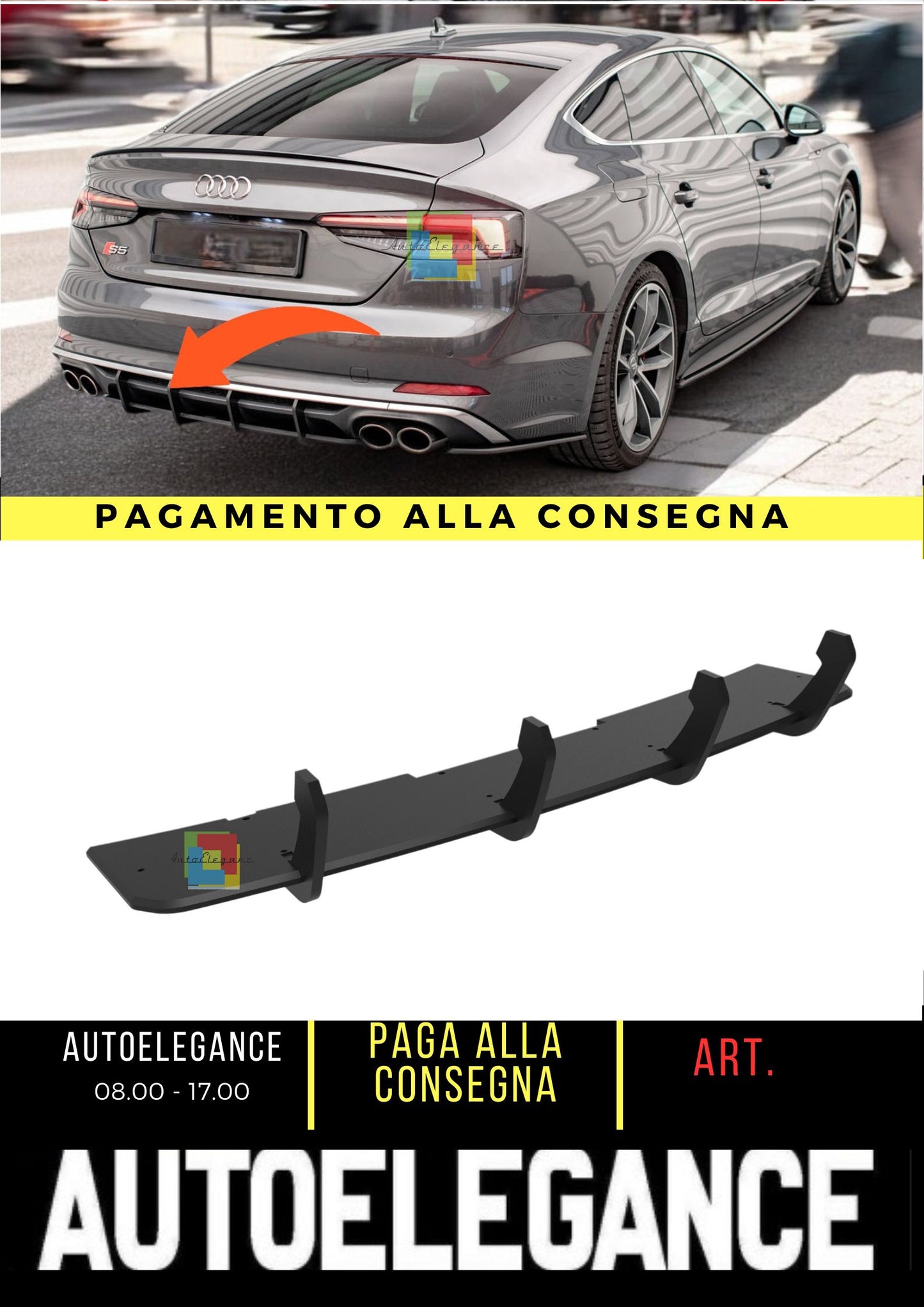 ❤️Diffusore posteriore Street Pro Adatto Per Audi S5 Coupé / Sportback F5❤️