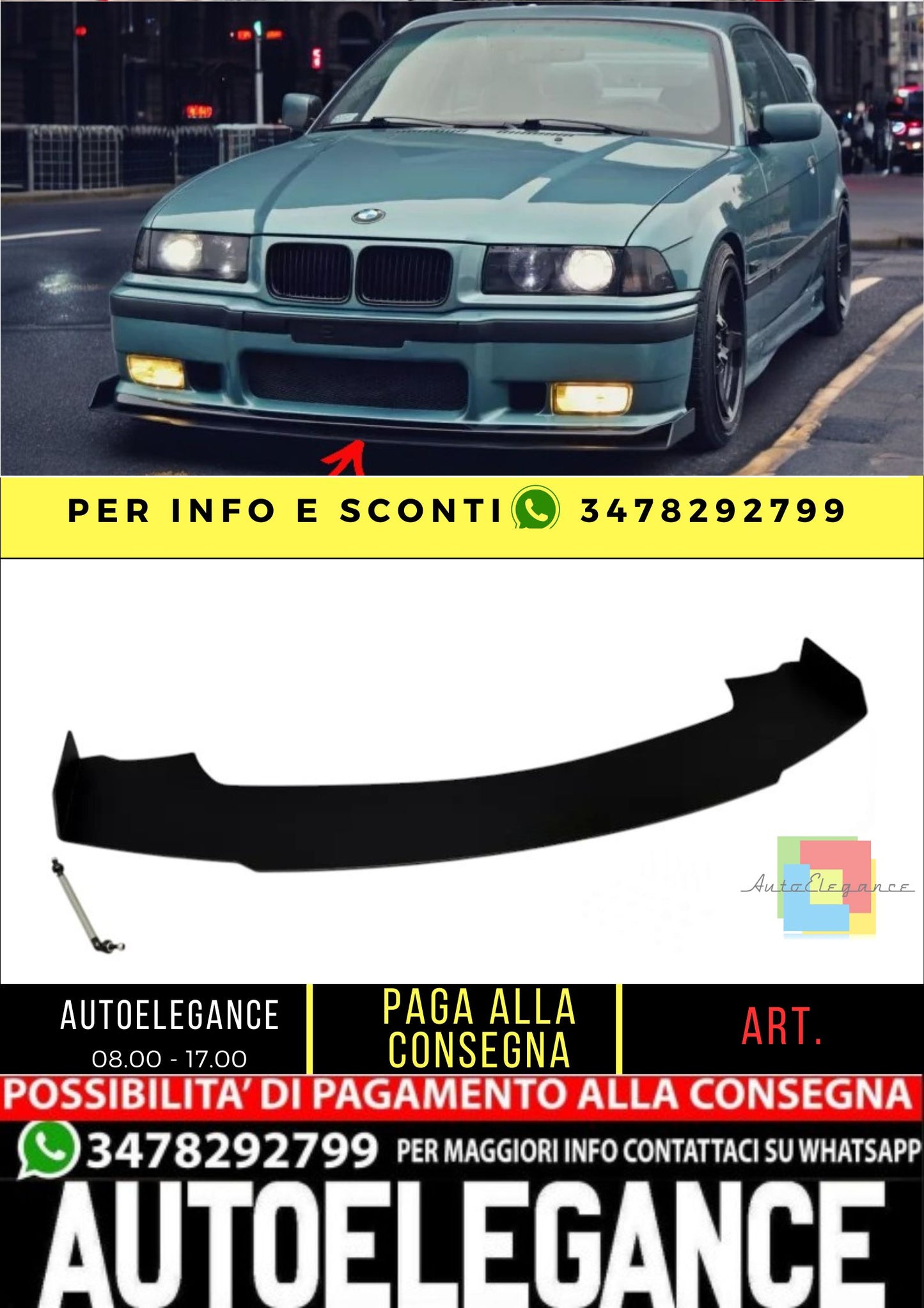 ✨SPLITTER ADATTO PER  BMW M3 E36 Coupe 1992-1999✨
