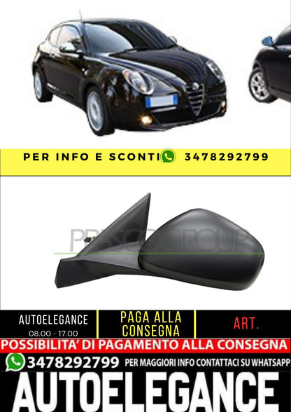 ✨AA2107304 RETROVISORE SINISTRO-ELETTRICO-NERO-TERMICO PER ALFA ROMEO MITO 16+✨