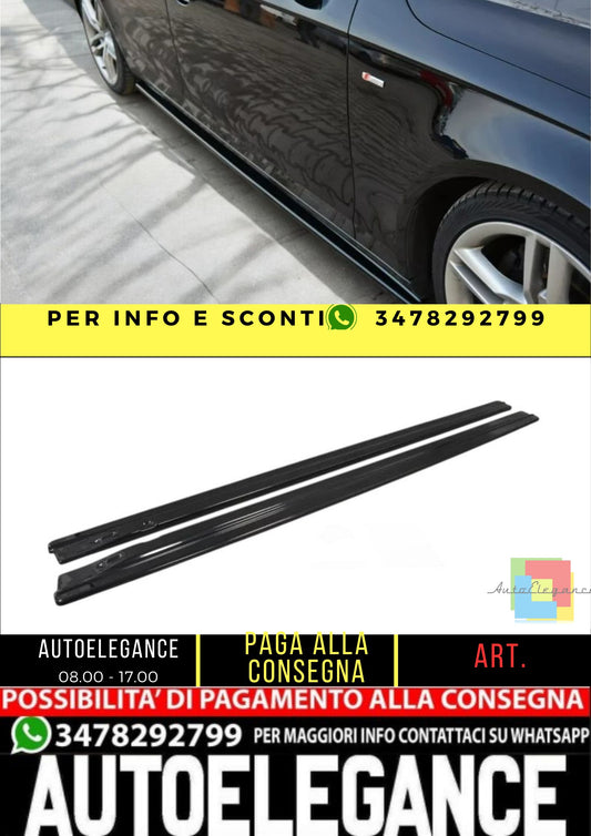 ✨MINIGONNE LATERALI design nero lucido ABS ADATTE per Audi A4 B8✨