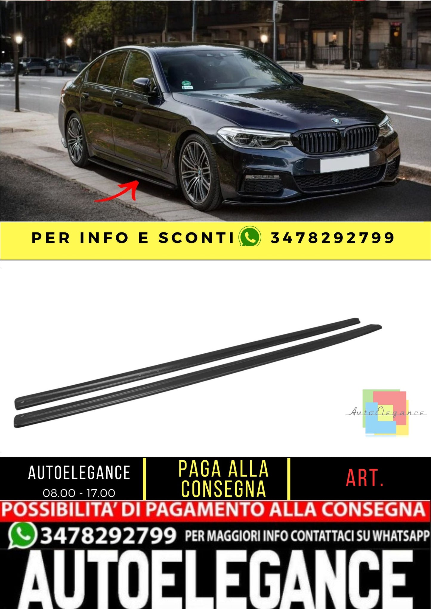 ✨MINIGONNE LATERALI ADATTE PER  BMW 5 G30/ G31 M-SPORT (2017-UP)✨