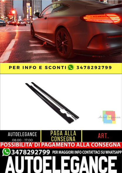 ✨MINIGONNE laterali design lucido ABS per Mercedes C W205 Coupe 2015-2018✨