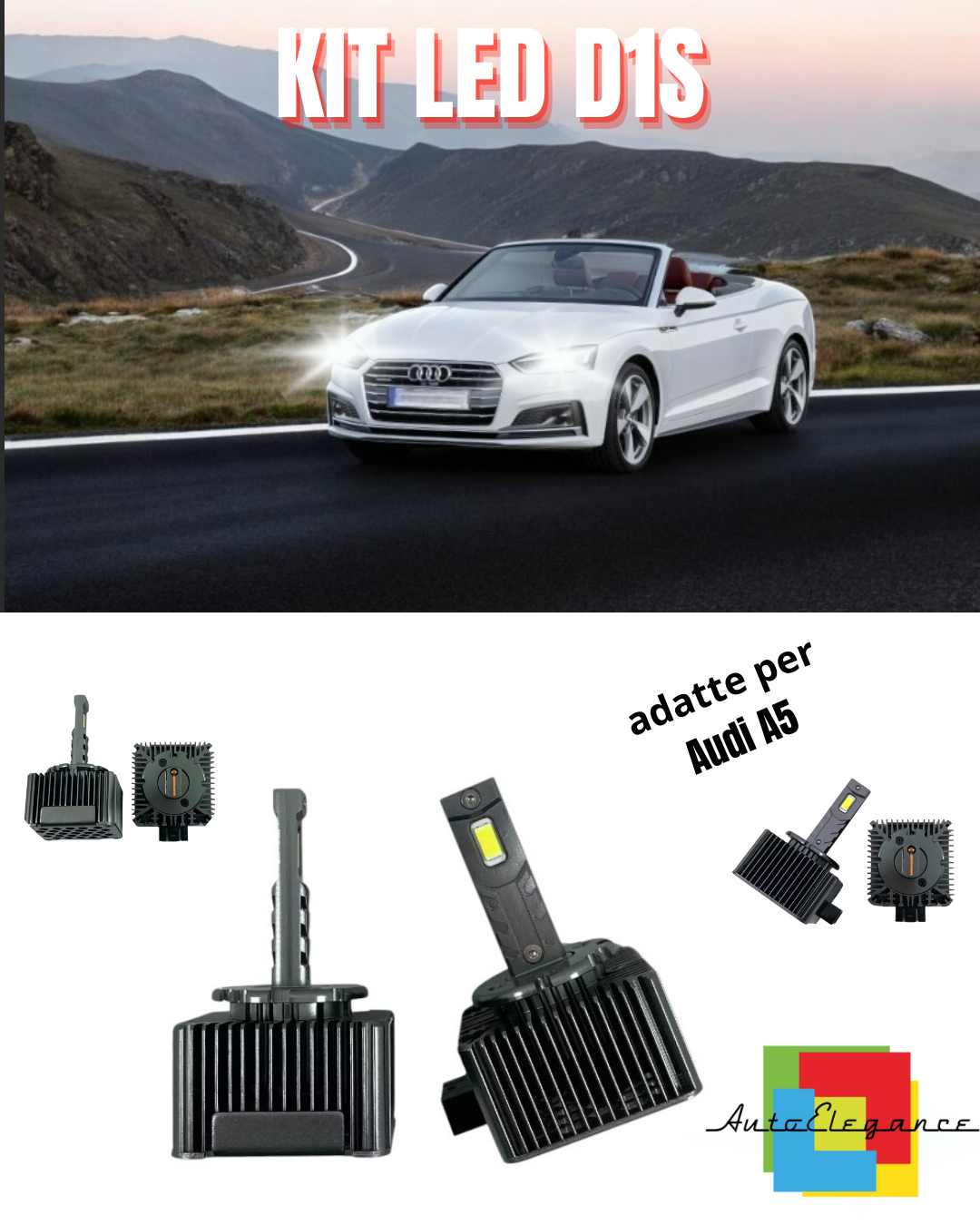 ⭐LAMPADE D1S LED 6000K DA XENON A LED MATRIX ADATTO PER AUDI A5 ⭐