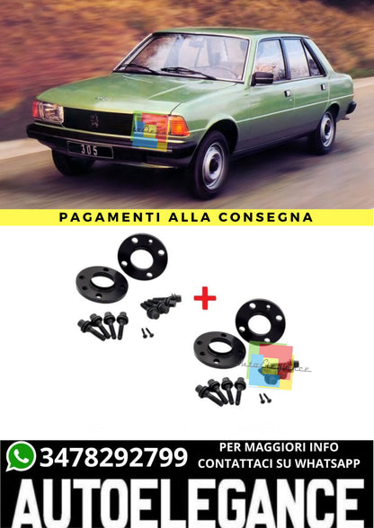 ⭐KIT 4 DISTANZIALI 16+20mm NERO ADATTO PER PEUGEOT 305 (581M)⭐