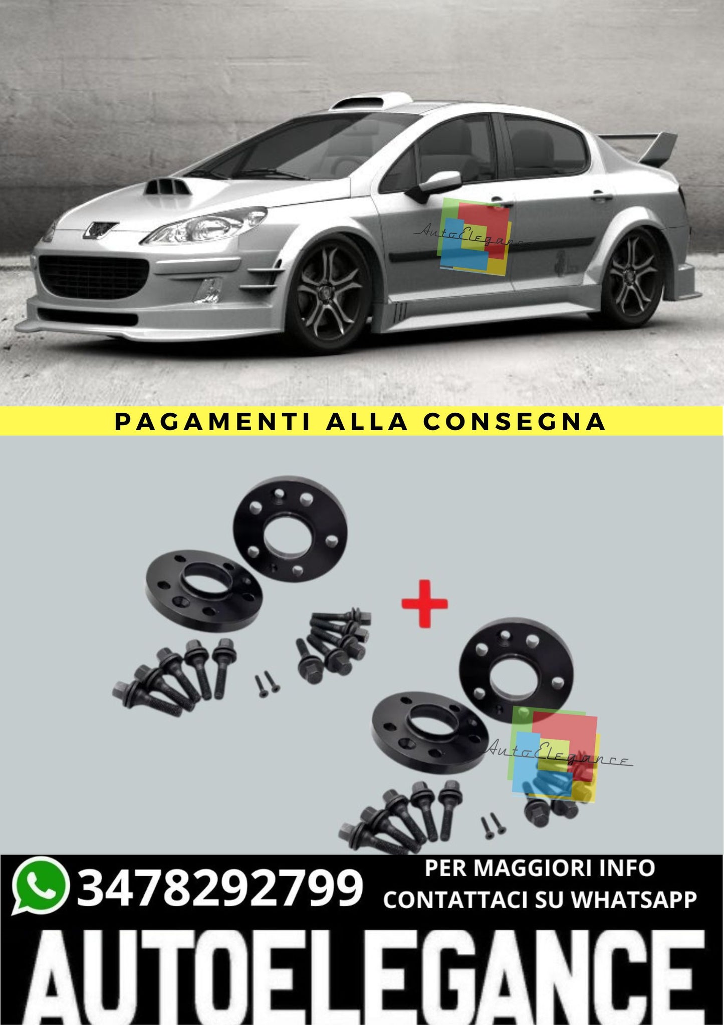 🔥KIT 4 DISTANZIALI  16+20mm adatto per  PEUGEOT 407 SW dal 04 al 11 5 fori🔥