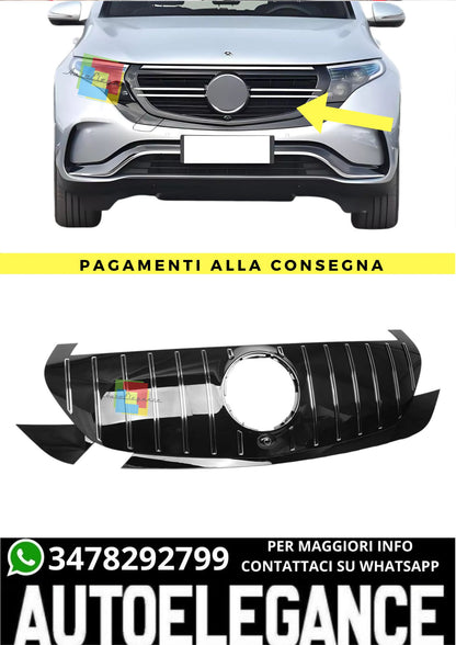 ❤️‍🔥GRIGLIA PANAMERICANA PER MERCEDES EQC N293 W293 CROMATA NERA AMG LINE❤️‍🔥
