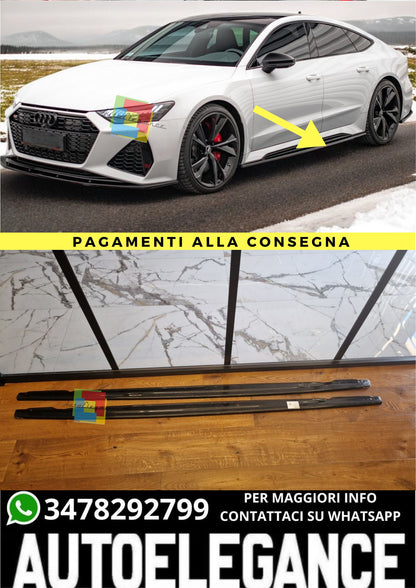2160🔥⭐SOTTO MINIGONNE A6 C8 RS6 A7 C8 RS7 2019-2023 NERO LUCIDO⭐🔥