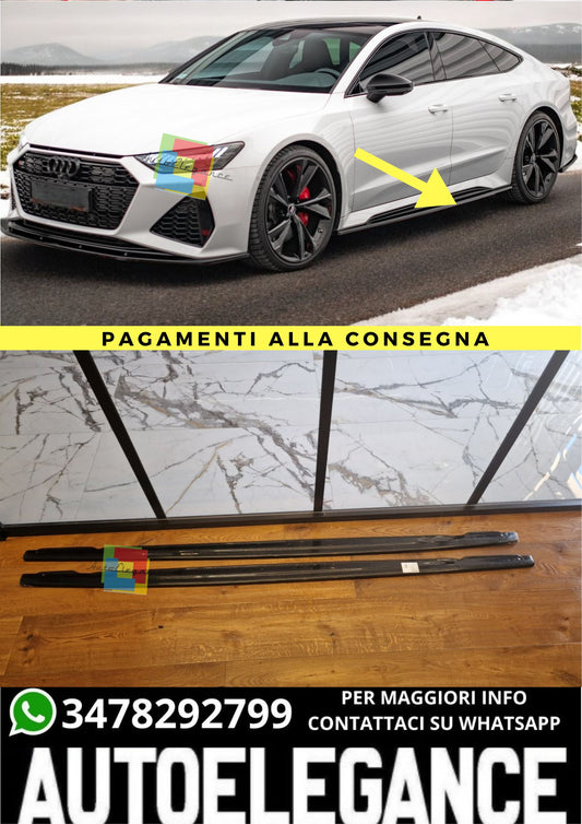 2160🔥⭐SOTTO MINIGONNE A6 C8 RS6 A7 C8 RS7 2019-2023 NERO LUCIDO⭐🔥