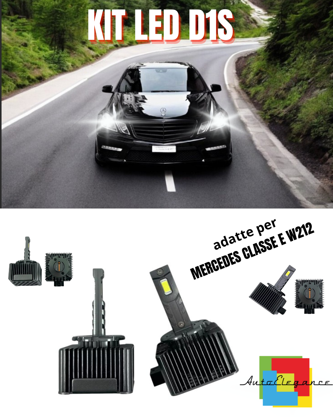 ⭐LAMPADE D1S LED 6000K DA XENON A LED MATRIX ADATTO PER MERCEDES CLASSE E W212 ⭐