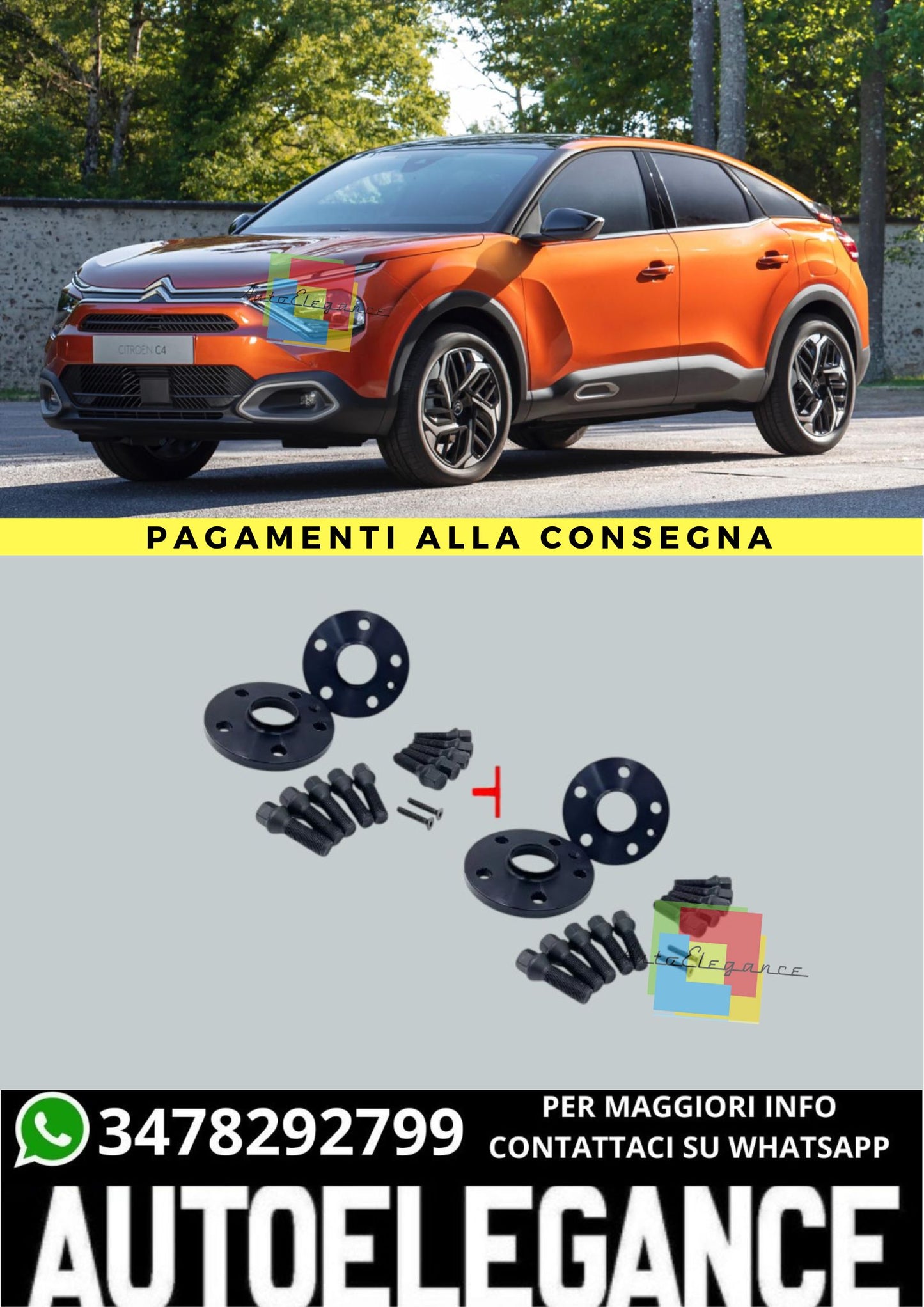 🔥KIT 4 DISTANZIALI  16+20mm adatto per CITROEN C4 III dal 2020🔥