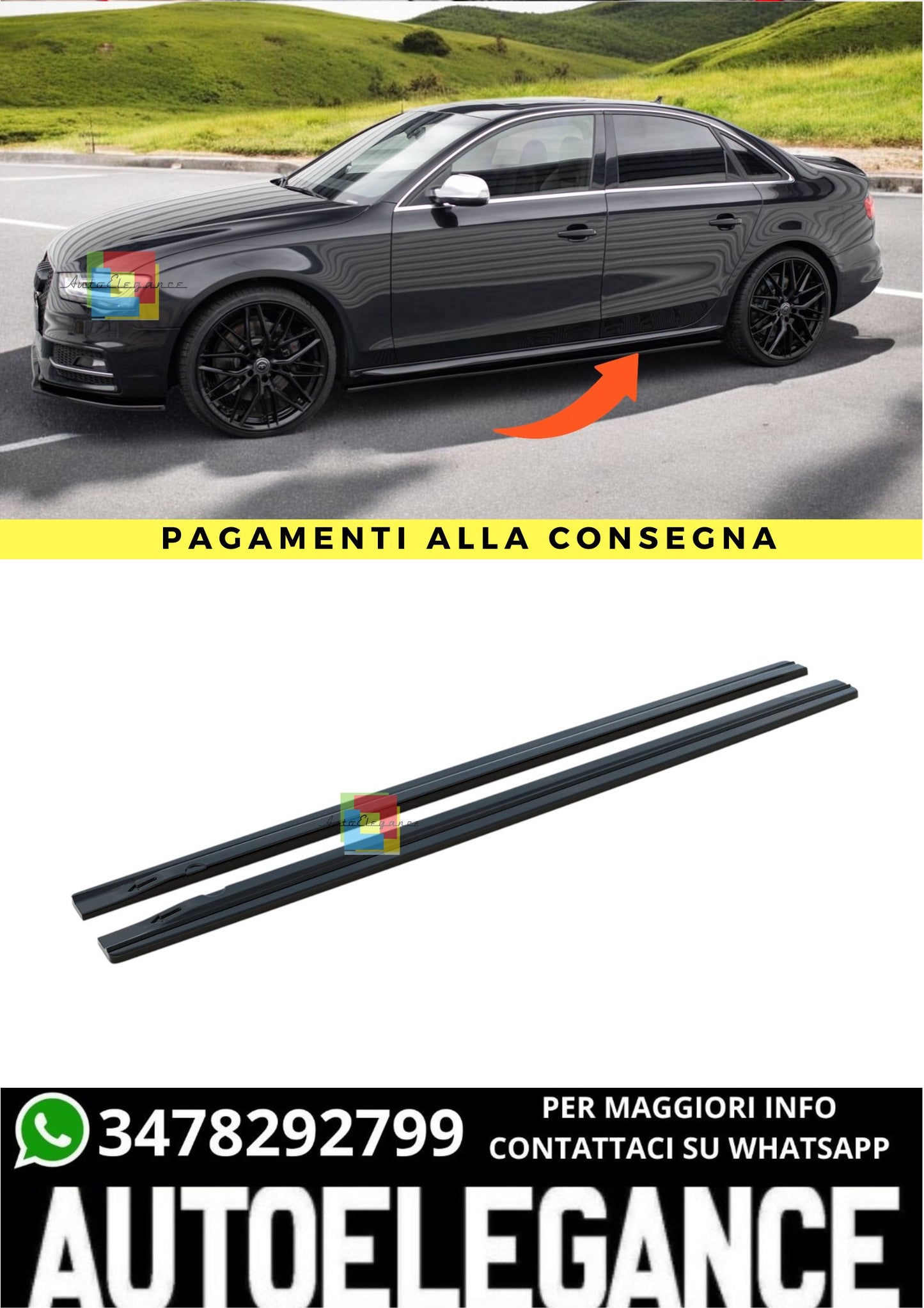 🔥 Sottominigonne Laterali V.1  Adatto Per Audi S4 / A4 / A4 S-Line B8 / B8 FL🔥