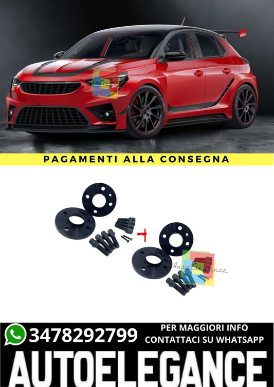 ⭐KIT 4 DISTANZIALI 16+20mm NERO ADATTO PER OPEL CORSA F dal 2020 4 fori⭐