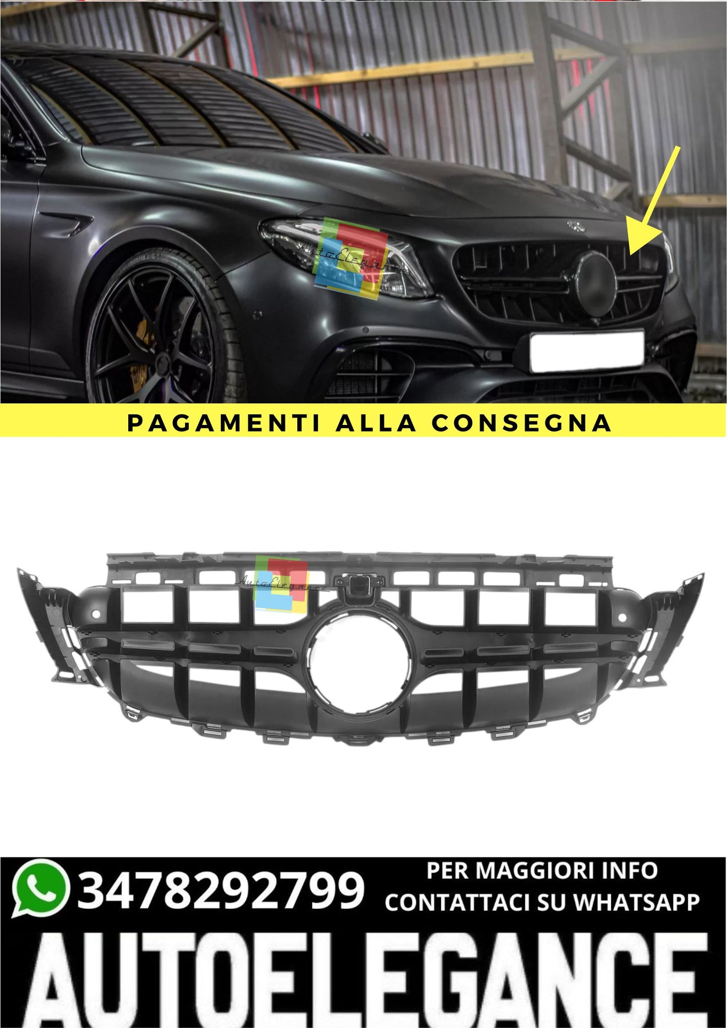 ❤️‍🔥GRIGLIA RADIATORE ADATTA PER MERCEDES CLASSE E W213 S213 NERO LUCIDO❤️‍🔥
