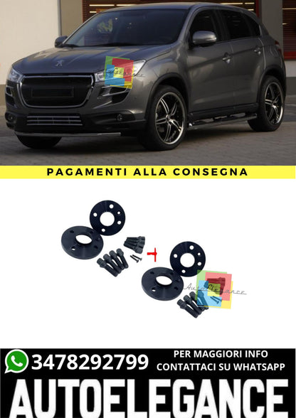 ⭐KIT 4 DISTANZIALI 16+20mm NERO ADATTO PER PEUGEOT 3008 I 4 fori⭐