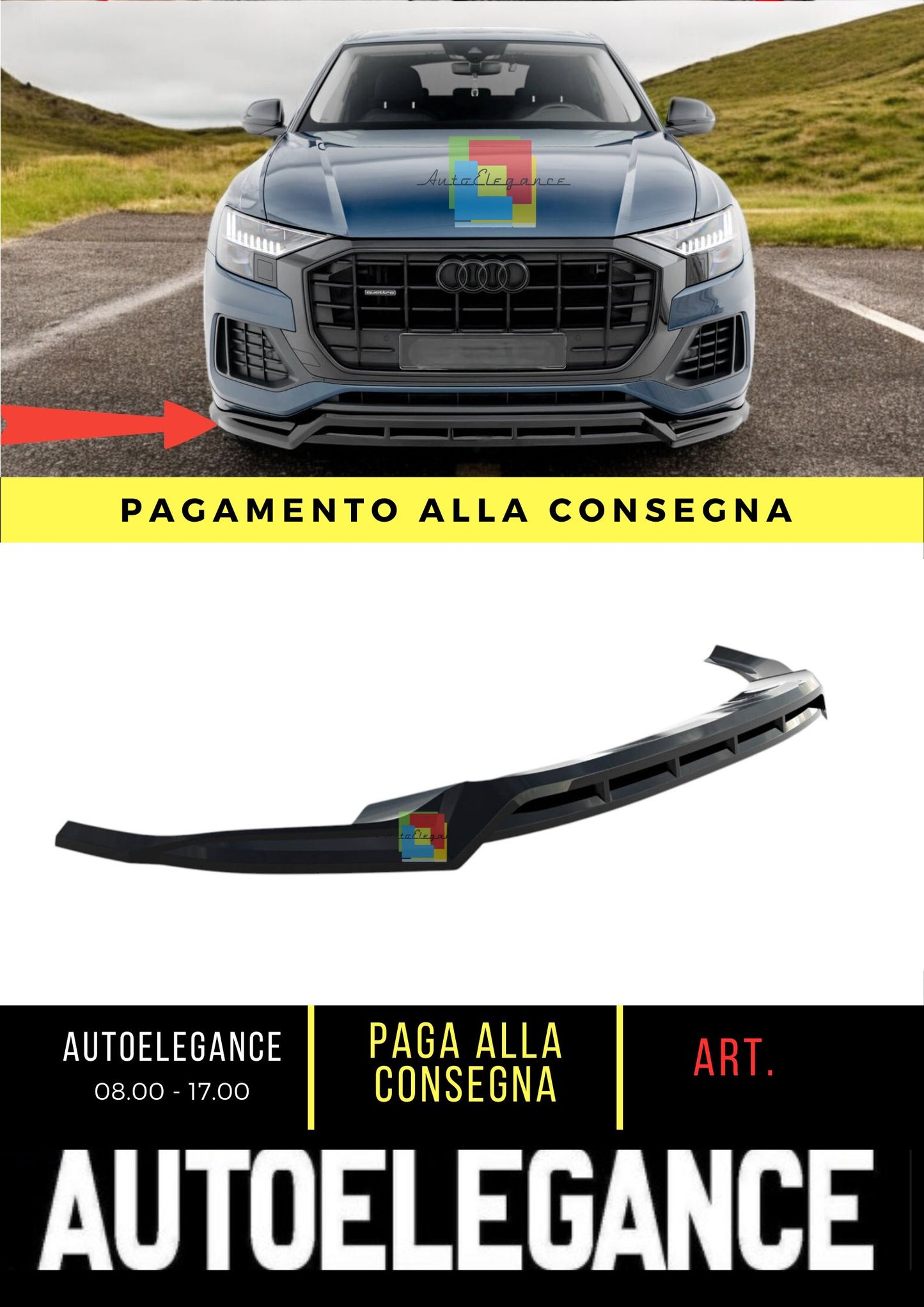 💎Splitter anteriore adatto per Audi Q8 Mk1💎