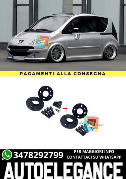 ⭐KIT 4 DISTANZIALI 16+20mm NERO ADATTO PER PEUGEOT 1007 (KM) dal 2005⭐