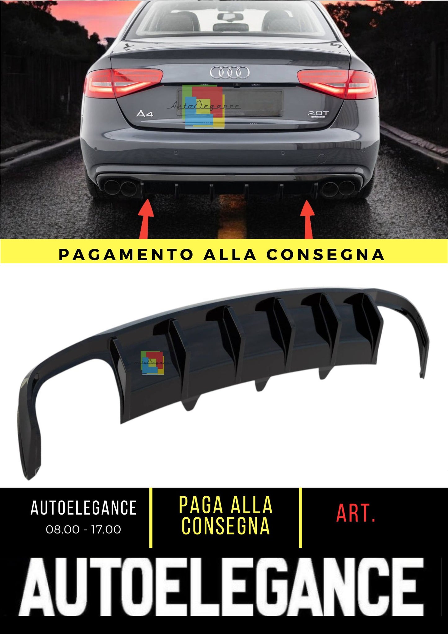 💎Spoiler posteriore adatto per Audi A4 B8💎