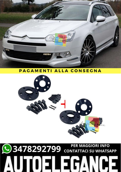 ⭐KIT 4 DISTANZIALI 16+20mm NERO ADATTO PER CITROEN C5 III 5 fori (RD) dal 2008⭐