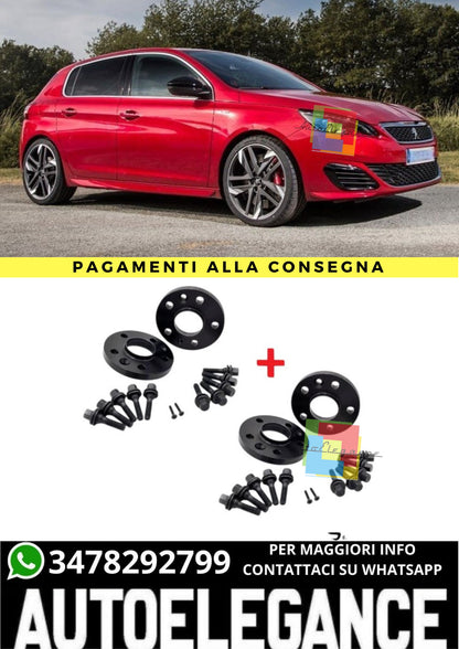 ⭐KIT 4 DISTANZIALI 16+20mm NERO ADATTO PER PEUGEOT 308 II dal 2013 5 for⭐