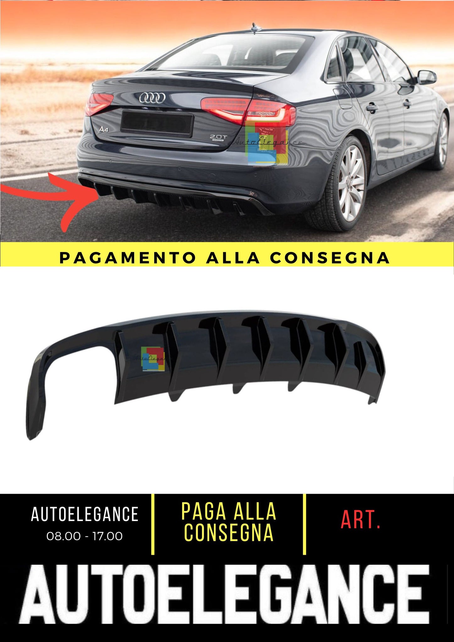 💎Spoiler posteriore adatto per Audi A4 B8 Facelift💎