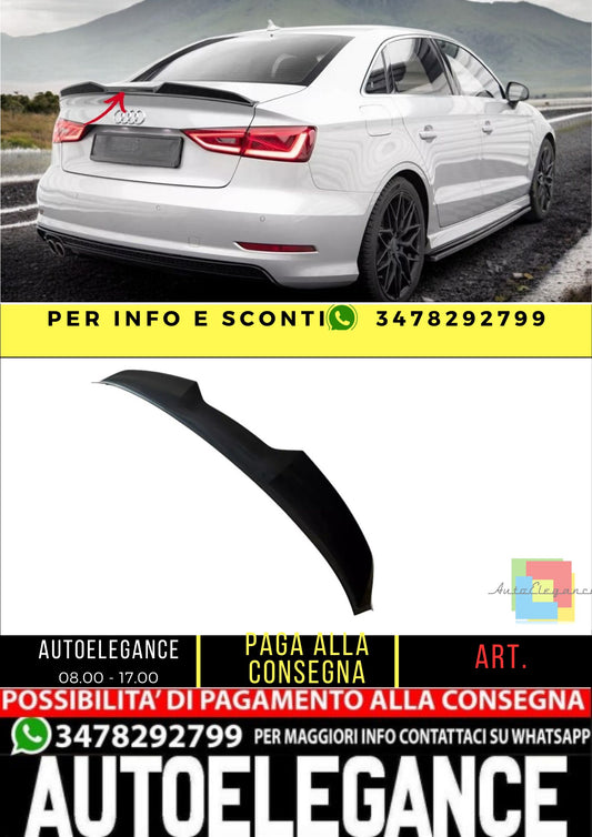 ✨SPOILER CAP ADATTO PER Audi A3 8V Berlina Lucida Nero ABS 2013-2016✨