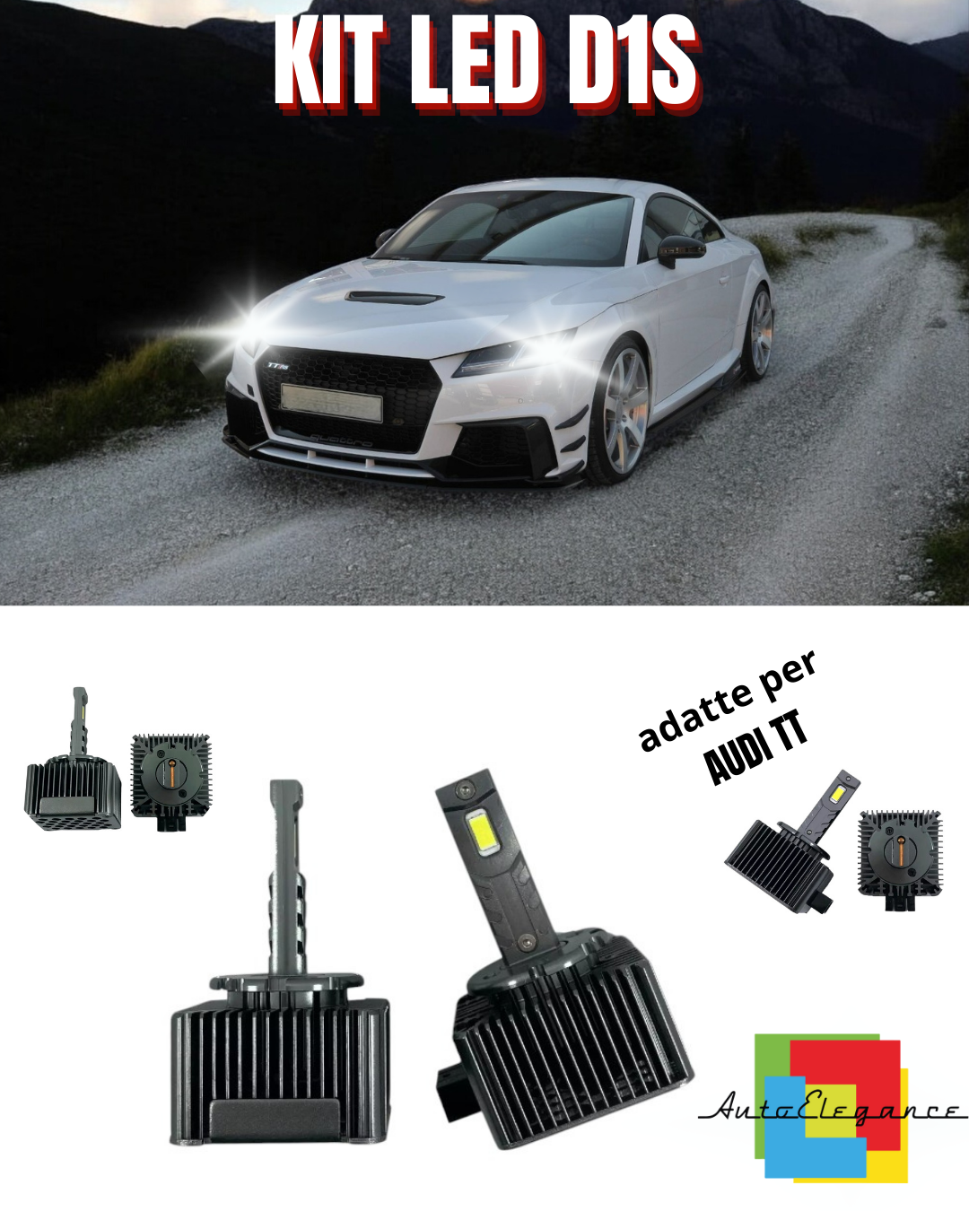 ⭐LAMPADE D1S LED 6000K DA XENON A LED MATRIX ADATTO PER AUDI TT ⭐